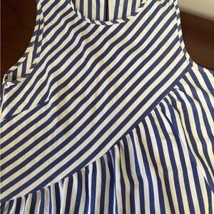 Striped Blue and White Sleeveless Summer Dress